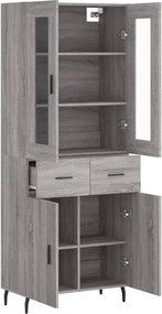 vidaXL Ντουλάπι Γκρι Sonoma 69,5 x 34 x 180 εκ. Επεξεργασμένο Ξύλο