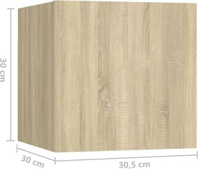 vidaXL Έπιπλο Τηλεόρασης 7 Τεμαχίων Sonoma Δρυς από Επεξ. Ξύλο
