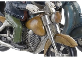 Διακοσμητική Φιγούρα DKD Home Decor 27 x 10 x 24 cm Κόκκινο Μπλε Μοτοσικλέτα Κίτρινο Vintage Σκύλος (x2)