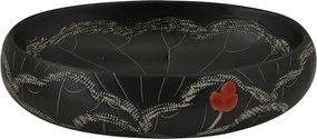 vidaXL Νιπτήρας Οβάλ Μαύρος 59 x 40 x 15 εκ. Κεραμικός