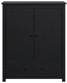 vidaXL Ντουλάπι Μαύρη 83 x 41,5 x 100 εκ. από Μασίφ Ξύλο Πεύκου