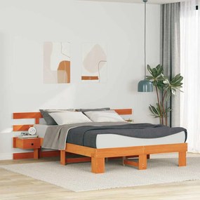 vidaXL Σκελετός Κρεβατιού με συρτάρι Καφέ 140 x 200 cm