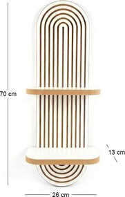 Ραφιέρα τοίχου Artwill Megapap Mdf χρώμα λευκό - oak 26x13x70εκ.