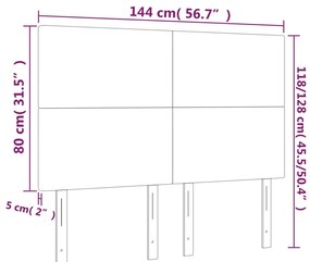 vidaXL Κεφαλάρι Κρεβατιού LED Ροζ 144x5x118/128 εκ. Βελούδινο