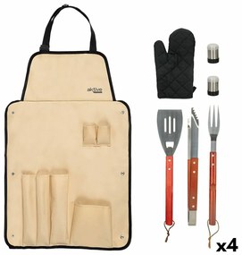 Σετ Σκεύη για Μπάρμπεκιου Aktive 7 Τεμάχια Μπάρμπεκιου Ανοξείδωτο ατσάλι 42 x 67 x 3 cm (4 Μονάδες)