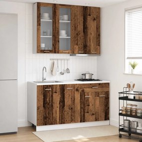 vidaXL Μονάδα κουζίνας LYON 4 pcs Παλαιωμένο ξύλο Επεξεργασμένο Ξύλο