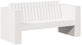 vidaXL Καναπές Κήπου Διθέσιος 134x60x62 cm Λευκός Μασίφ Ξύλο Πεύκο