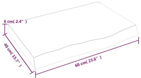 ΡΑΦΙ ΤΟΙΧΟΥ 60X40X(2-6) ΕΚ. ΑΠΟ ΑΚΑΤΕΡΓΑΣΤΟ ΜΑΣΙΦ ΞΥΛΟ ΔΡΥΟΣ 363529