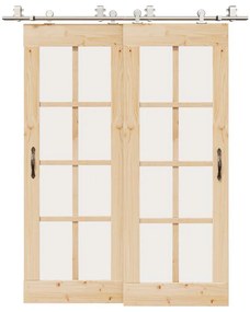 Μηχανισμός Συρόμενης Μεσόπορτας Ασημί 183 εκ. Ανοξείδωτο Ατσάλι