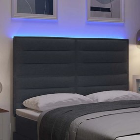 vidaXL LED κεφαλάρι Σκούρο Γκρι ύφασμα