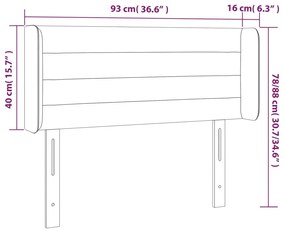 Κεφαλάρι με Πτερύγια Σκούρο Μπλε 93x16x78/88 εκ. Βελούδινο 3118948
