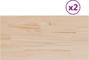 vidaXL Επιφάνειες Τραπεζιού Ορθογώνιες 2 τεμ. 80x50x1,7 εκ Μασίφ Πεύκο