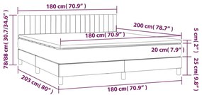 Κρεβάτι Boxspring με Στρώμα Taupe 180x200 εκ. Υφασμάτινο - Μπεζ-Γκρι