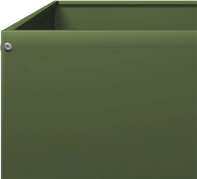 vidaXL Ζαρντινιέρα Υπερυψωμένη Λαδί 100x100x41 εκ. Ατσάλι