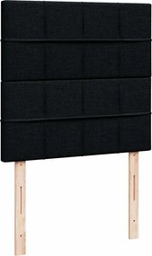 vidaXL Κρεβάτι Boxspring με Στρώμα Μαύρο 100 x 200 εκ. Υφασμάτινο