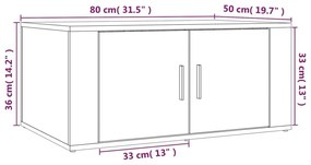 Τραπεζάκι Σαλονιού Λευκό 80 x 50 x 36 εκ. Επεξεργασμένο Ξύλο - Λευκό