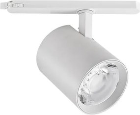 Σποτ ράγας LED 20W 230V με θερμό λευκό φως 3000K 2000Lm δέσμη 38°σε λευκό χρώμα