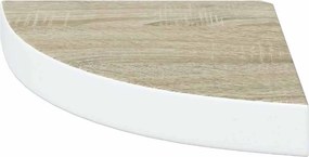vidaXL Ράφια Τοίχου Γωνιακά 4 τεμ. Δρυς/Λευκό 25 x 25 x 3,8 εκ από MDF