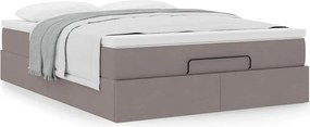 vidaXL Κρεβάτι-Μπαλκόνι με Στρώμα, Ύφασμα 140x190 εκ., Μπεζ