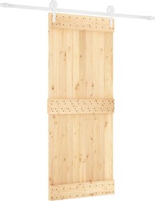 vidaXL Συρόμενη Πόρτα Φυσικό και Λευκό 85 x 210 cm