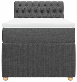 vidaXL Κρεβάτι Boxspring με Στρώμα Σκούρο Γκρι 80x200 εκ. Υφασμάτινο