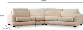 4-Seat Sofa River 4 Seater Left (Xc Left-2R) - Beige Beige