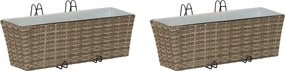 vidaXL Ραφήνα 2 pcs 50 x 17 x 17 εκ Μέταλλο