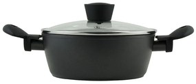 Κατσαρόλα Με Γυάλινο Καπάκι Magma Φ24cm 01-6136 Black Estia 24cm Aluminium