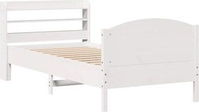 vidaXL Σκελετός Κρεβ. Χωρίς Στρώμα Λευκό 75x190 εκ Μασίφ Πεύκο