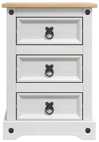 vidaXL Κομοδίνο με συρτάρι Λευκό 45 x 35 x 64 εκ. Στερεά ξυλεία πεύκου