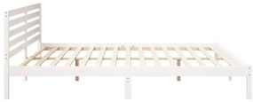 vidaXL Σκελετός Κρεβατιού Λευκό 180 x 220 εκ. Μασίφ ξύλο πεύκου