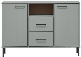 vidaXL Ντουλάπι OSLO Γκρι 113x40x77 εκ. Μασίφ Ξύλο με Μετ. Πόδια