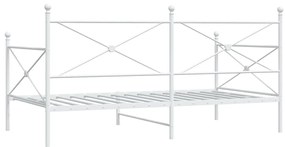 vidaXL Κρεβάτι ημέρας χωρίς στρώμα Λευκό 100x190 cm Ατσάλι
