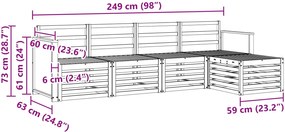 vidaXL Σειρά Καναπέ Εξωτερικού 5 pcs Φυσικό