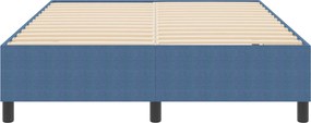 vidaXL Κρεβάτι πλατφόρμα Μπλε 140 x 200 cm Υφασμάτινο Κορντουρά