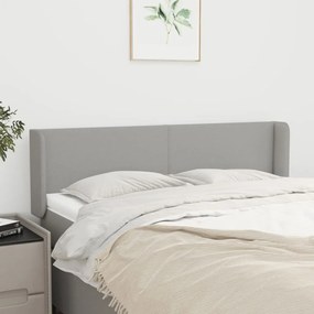 Κεφαλάρι με Πτερύγια Ανοιχτό Γκρι 147x16x78/88 εκ. Υφασμάτινο - Γκρι