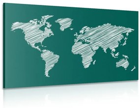 Εικόνα εκκολαπτό παγκόσμιο χάρτη σε πράσινο φόντο - 60x40
