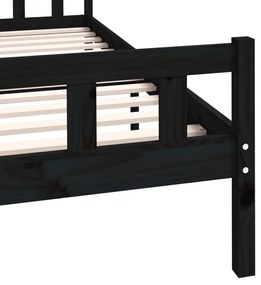 vidaXL Πλαίσιο Κρεβατιού Μαύρο 120 x 200 εκ. από Μασίφ Ξύλο