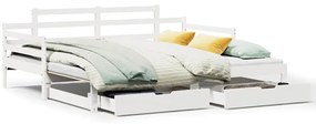 vidaXL Καναπές Κρεβάτι Συρόμενος Χωρίς Στρώμα 90x200 εκ. &amp; Συρτάρια