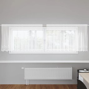 vidaXL Κουρτίνες με κουρτίνες Floral Λευκό 300 x 100 cm Πολυεστέρας