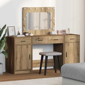 vidaXL Τραπέζι περιποίησης με συρτάρι 3 pcs Καφέ 40 x 41 x 75 εκ