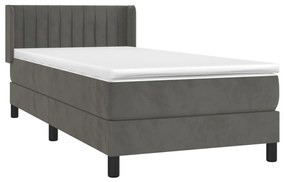 ΚΡΕΒΑΤΙ BOXSPRING ΜΕ ΣΤΡΩΜΑ ΣΚΟΥΡΟ ΓΚΡΙ 80X200 ΕΚ. ΒΕΛΟΥΔΙΝΟ 3131046