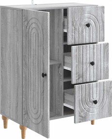 vidaXL Πλαϊνό γραφείο Γκρι Sonoma 66 x 34,5 x 90 εκ Επεξεργασμένο Ξύλο