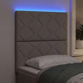 vidaXL LED κεφαλάρι Taupe ύφασμα