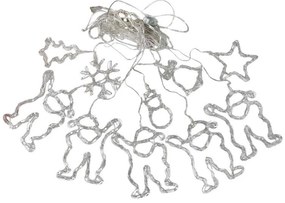 Χριστουγεννιάτικα Φωτάκια Κουρτίνα Άη Βασίλης Ψυχρό Χρώμα 120L 3M - Christmas decoration lights white light-041072-190690