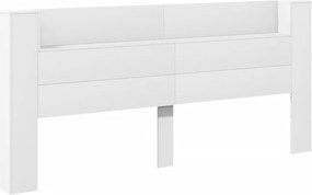 vidaXL Κεφαλάρι με Αποθηκευτικό Χώρο και LED Λευκό 220x16,5x103,5 εκ.