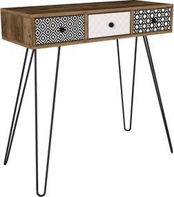 Κονσόλα  LIDYA Καφέ Με Σχέδιο 90x35x91cm