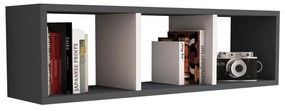 Ραφιέρα Τοίχου Μελαμίνης Γκρι &amp; Λευκό 90x22x25,6Υ Εκ.