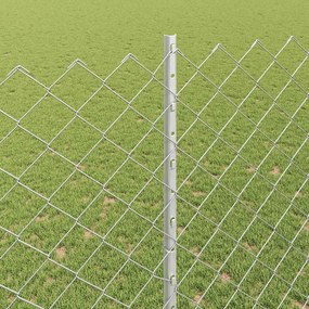 vidaXL Φράχτης αλυσίδας με στήλη 10 x 1,5 m Γαλβανισμένος Χάλυβας