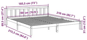 ΠΛΑΙΣΙΟ ΚΡΕΒΑΤΙΟΥ ΜΑΚΡΥ ΧΩΡΙΣ ΣΤΡΩΜΑ 180X210 ΕΚ ΜΑΣΙΦ ΠΕΥΚΟ 852438